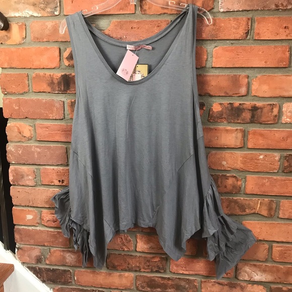 Juicy Couture NEW Vintage Tier Ruffle Tunic Sleeveless Top Cotton Asymmetrical - Picture 2 of 14